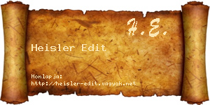 Heisler Edit névjegykártya